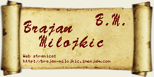 Brajan Milojkić vizit kartica